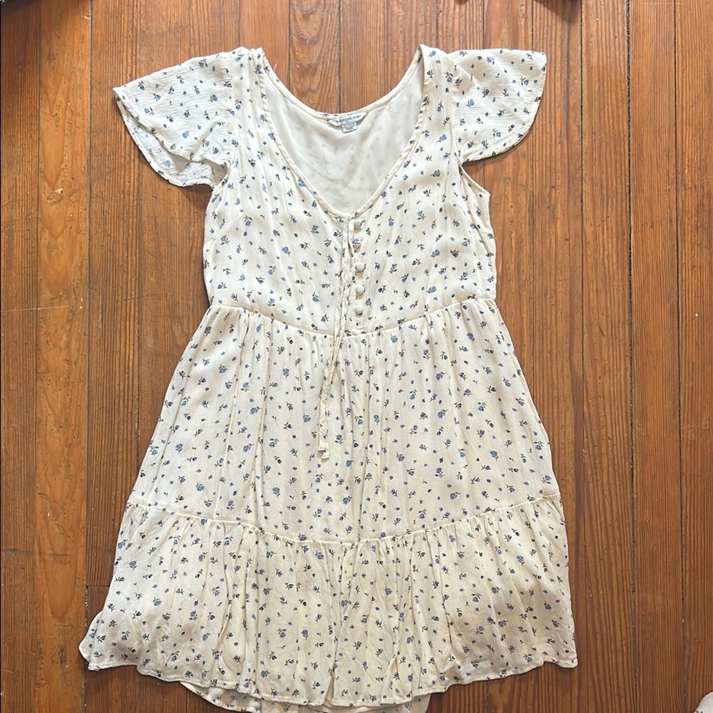 American Eagle Outfitters White and Cream Casual Sundress